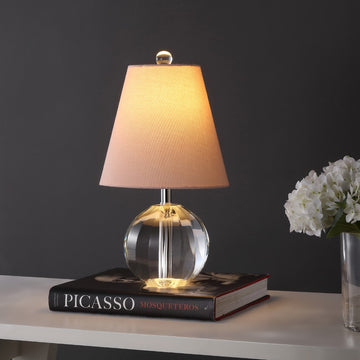 Goddard 16" Crystal Ball/Metal LED Table Lamp - JONATHAN Y